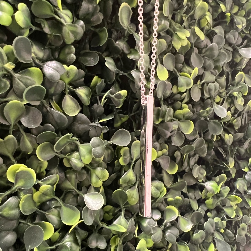 Long Rectangle Pendant Necklace - Picture 3 of 7